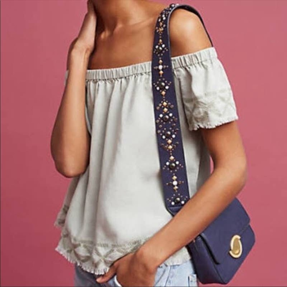 Off the Shoulder Cloth and Stone Blouse
